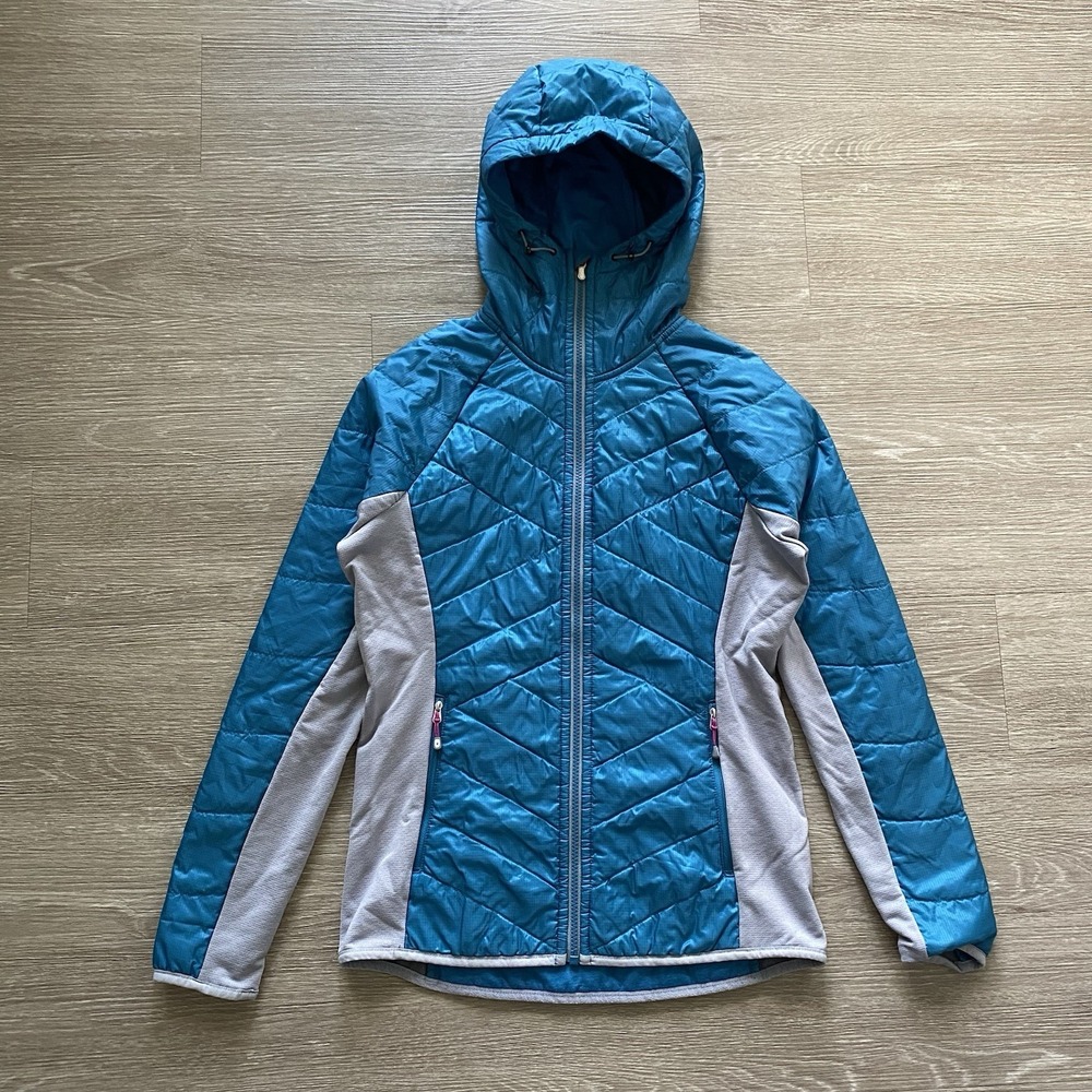 Smartwool Quilted Merino Wool Jacket Women's S Blue Hooded Lightweight Outdoors